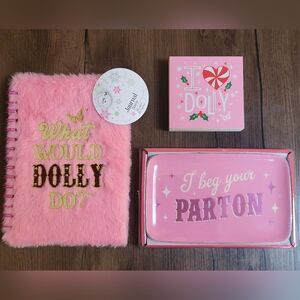 Dolly Parton Notebook, Catchall Tray, & Sign Bundle